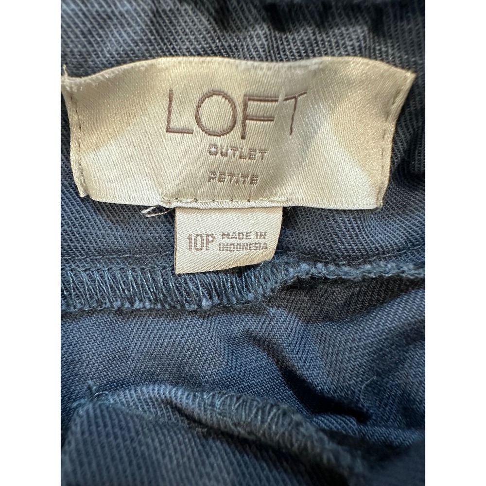 LOFT Button Front Skirt Women Blue Gray Paperbag Waist Mini Utility Trendy 10P - Picture 6 of 11